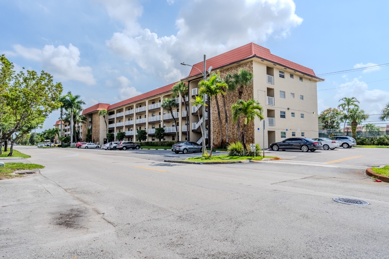 Building exterior and parking